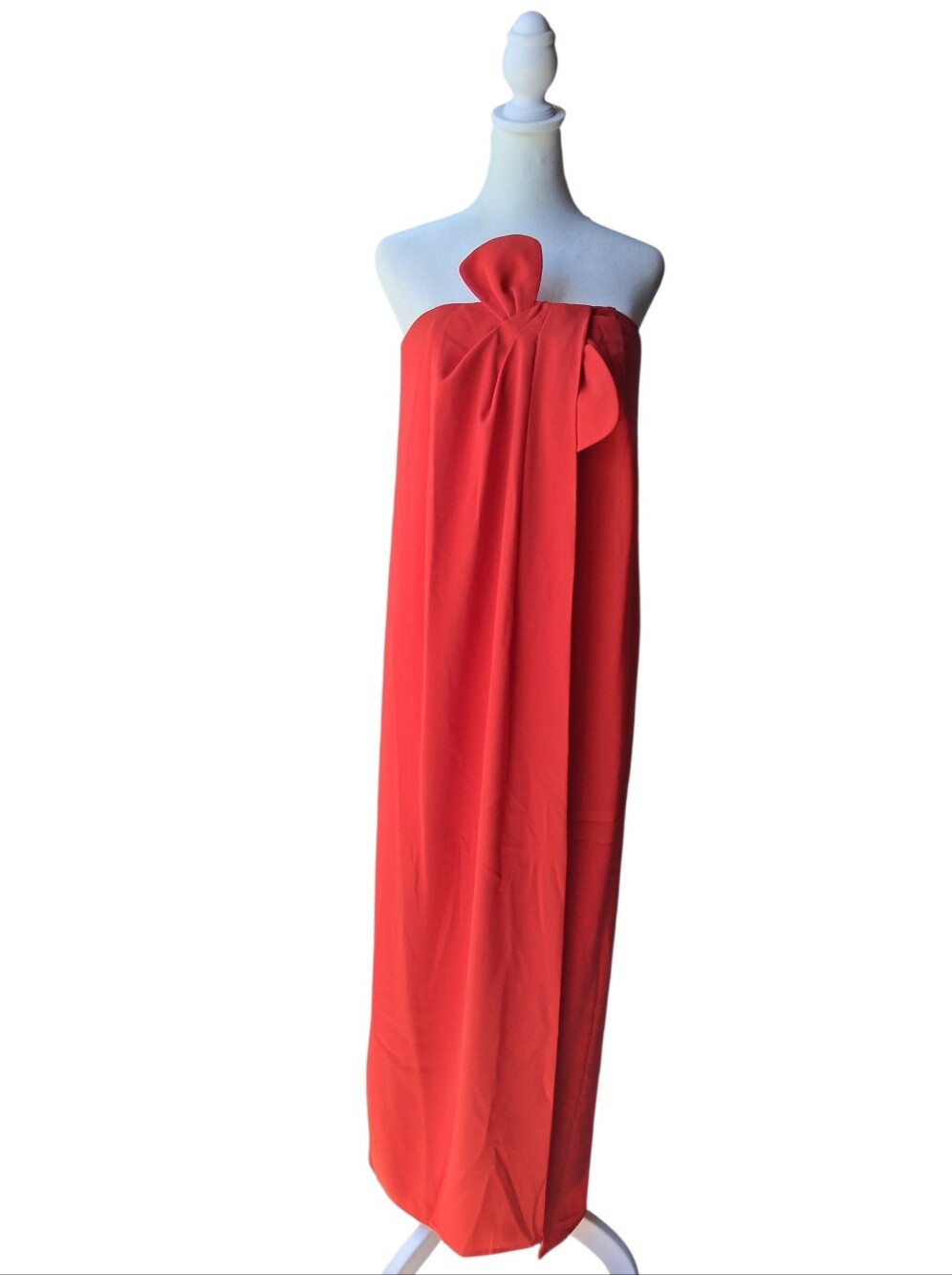 ANTONIO MELANI x Elizabeth Damrich Red Strapless Draped Evening Dress 12 - Picture 5 of 11